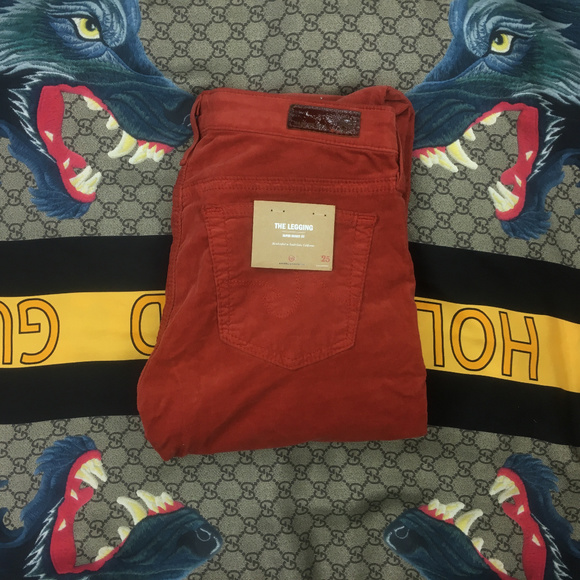Ag Adriano Goldschmied Denim - NWT AG Red Legging Super Skinny Corduroy Pants 25R